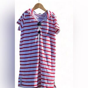 Crewcuts Girls Terry Cloth Striped Hoodie Swim Cover Up